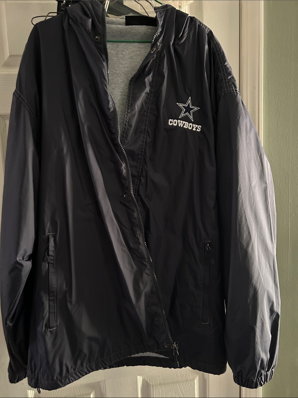 Dunbrooke Navy Hooded Windbreaker with Cowboys Logo